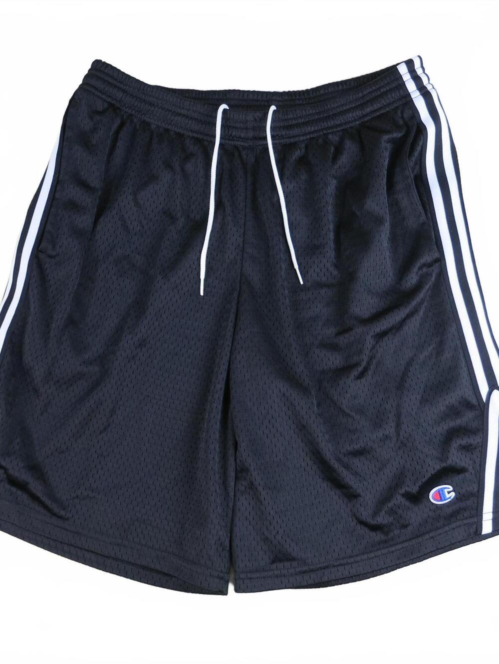Champion Lacrosse Black with White Stripes Shorts Mens Med